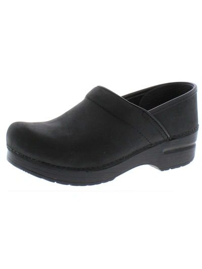 Shop Dansko Narrow Pro Womens Leather Round Toe Clogs In Black