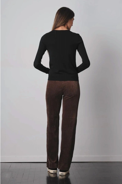 Shop Avenue Montaigne Corduroy Straight Leg Pull On Pant In Brown