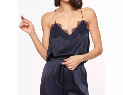 Shop Cami Nyc Racer Charmeuse Cami In Navy In Blue
