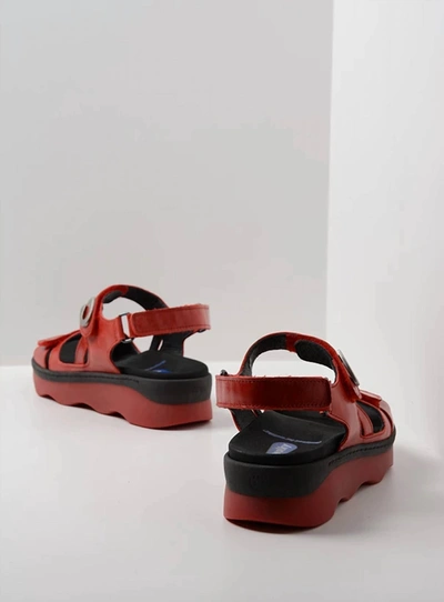 Shop Wolky Medusa Low Sandal With Velcro Closures In Red