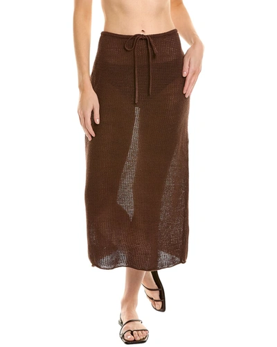 Shop Onia Linen Sweater Skirt In Brown