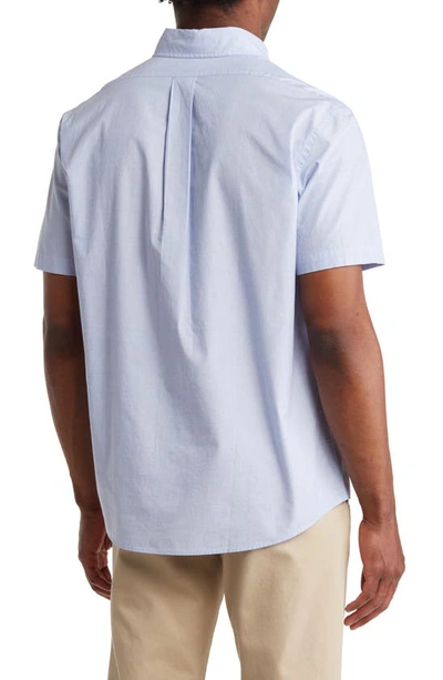 Shop Brooks Brothers Sport Fit Short Sleeve Cotton Shirt In Light Blue