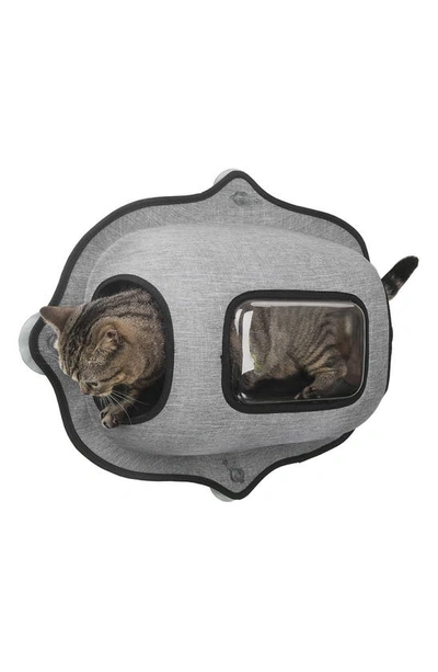Shop Pet Life ® 'purr-view' See-through Suction Cup Kitty Cat Lounger And Bed In Grey