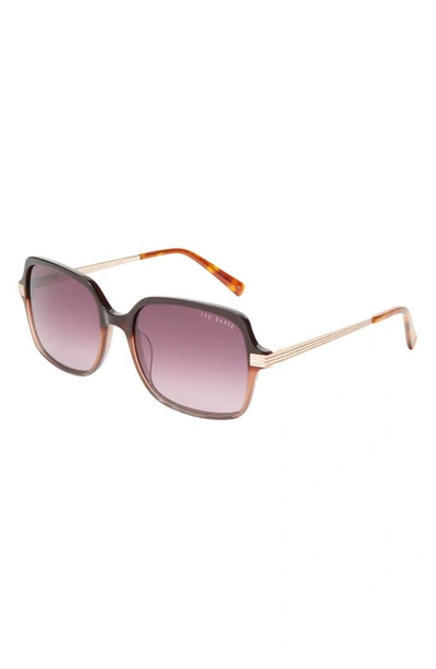 Ted Baker 56mm Square Sunglasses In Burgundy