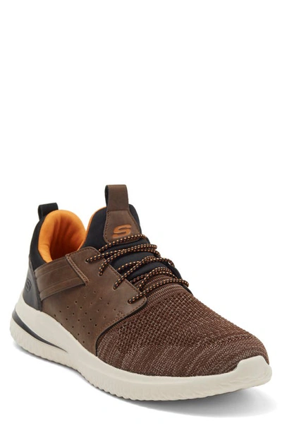 Shop Skechers Delson 3.0 Cicada Lace-up Sneaker In Chocolate