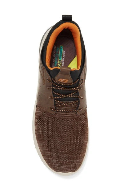 Shop Skechers Delson 3.0 Cicada Lace-up Sneaker In Chocolate