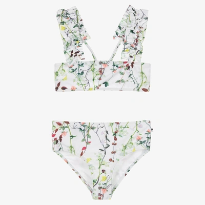 Shop Molo Girls White Floral Bikini (upf50+)