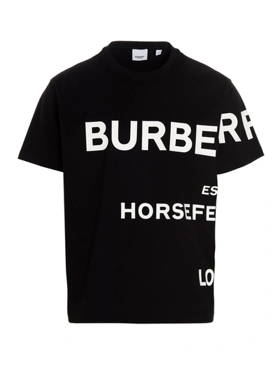 Shop Burberry 'harlford' T-shirt In White/black