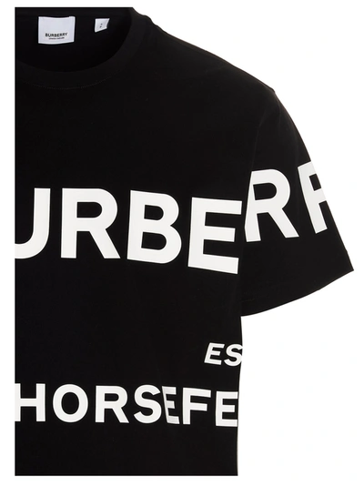 Shop Burberry 'harlford' T-shirt In White/black