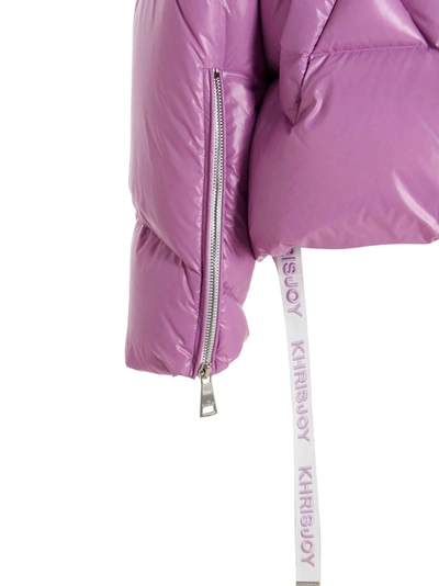Shop Khrisjoy 'khris Iconic Shiny' Down Jacket In Purple