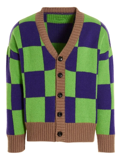 Shop Lc23 'checkerboard' Cardigan In Multicolor