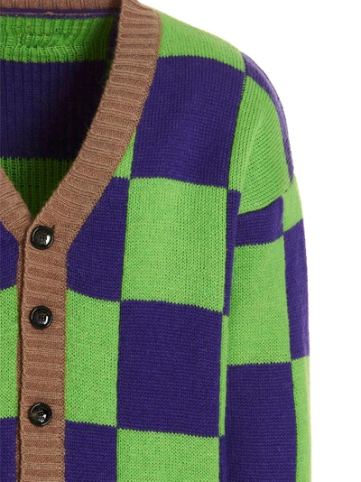 Shop Lc23 'checkerboard' Cardigan In Multicolor