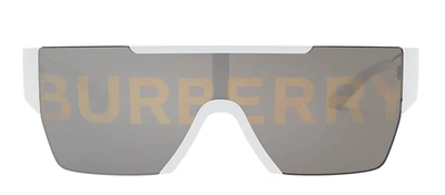 Shop Burberry Be 4291 3007/h Shield Sunglasses In Silver