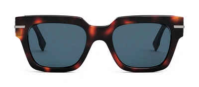 Fendi Men Fe40078i 53v Square Sunglasses In Blue