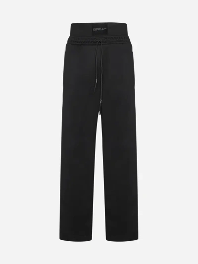Shop Off-white Cotton-blend Track Pants In Black
