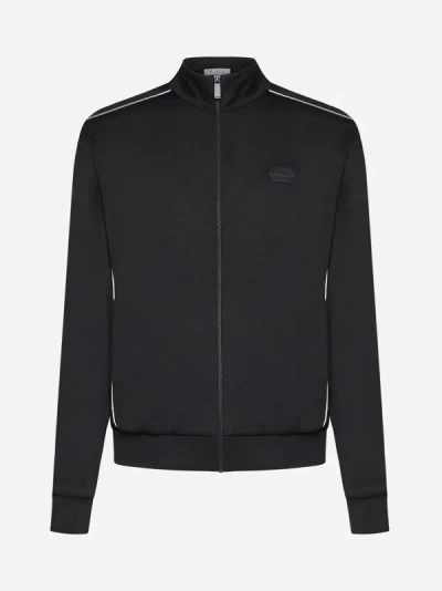 Shop Off-white Cotton-blend Track Jacket In Black