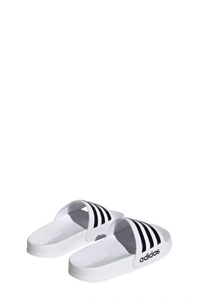 Shop Adidas Originals Kids' Adilette Shower Slide Sandal In White/ Black/ Black