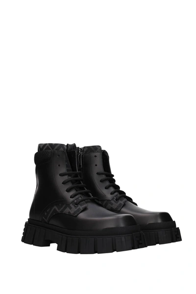 Shop Fendi Ankle Boot Leather Black