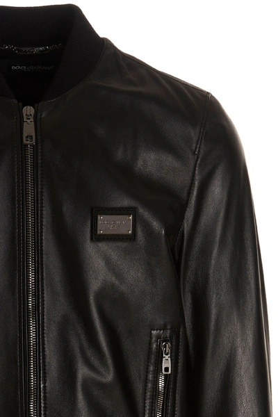 Shop Dolce & Gabbana Bomber 'dg Essential' In Black