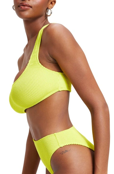 Shop Good American Always Fits One-shoulder Bikini Top In Electric Yellow001