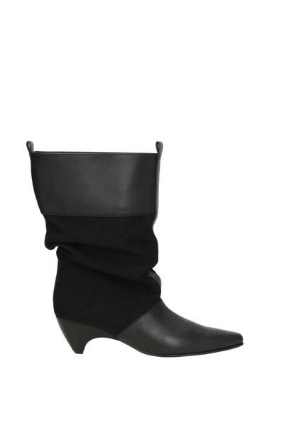 Shop Stella Mccartney Ankle Boots Fabric Black