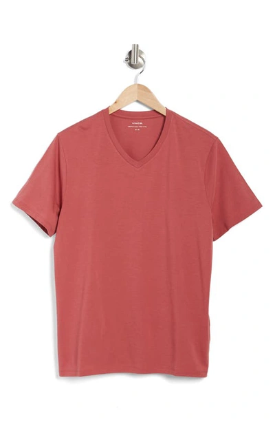 Shop Vince V-neck T-shirt In Rose Hip