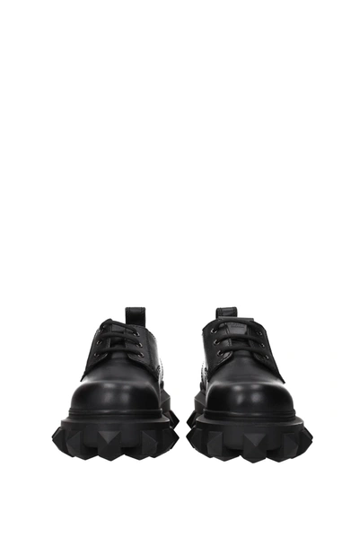 Shop Valentino Lace Up And Monkstrap Leather Black