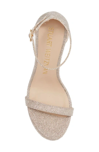 Stuart Weitzman Nudistcurve Hollywood Shimmery Platform Sandals In Poudre