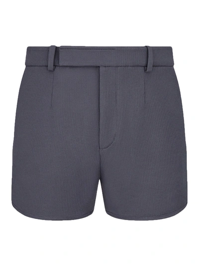 Shop Dior Cropped Shorts In Grey