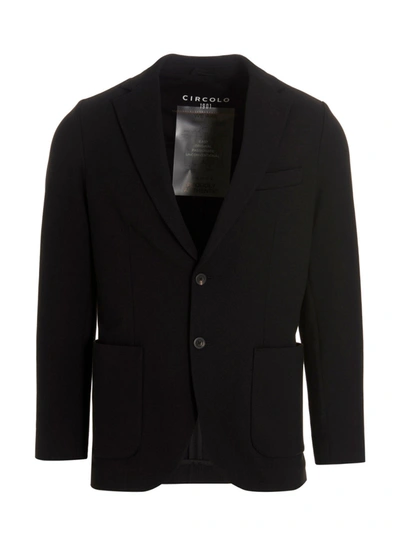 Shop Circolo 1901 'travel' Blazer Jacket In Black