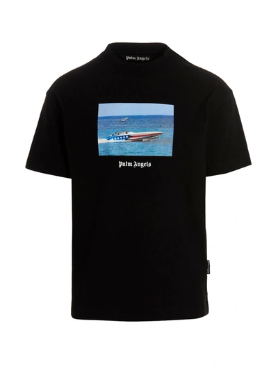 Shop Palm Angels T-shirt 'getty Speedboat' In Black