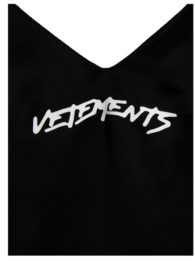 Shop Vetements Logo Dress In Black