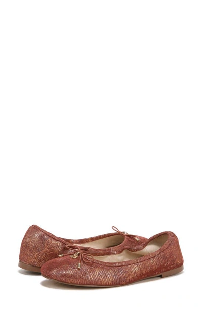 Shop Sam Edelman Felicia Flat In Rust Pink