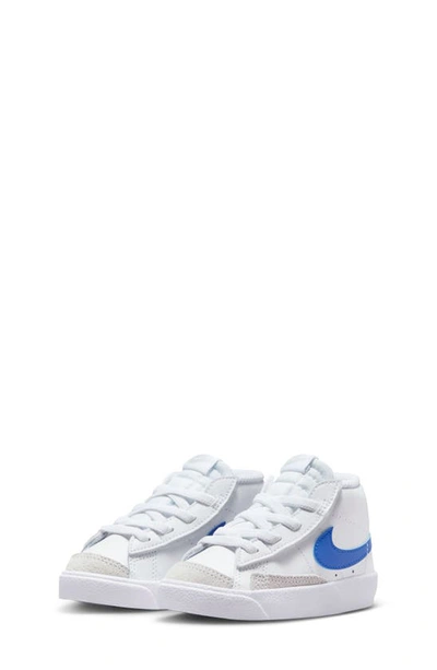 Shop Nike Kids' Blazer Mid '77 Sneaker In White/ Royal/ Pure Platinum