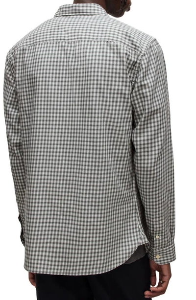 Shop Allsaints Varmo Relaxed Fit Check Cotton Button-up Shirt In Off White