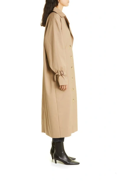 Shop Totême Signature Trench Coat In Khaki