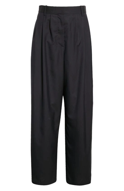 Shop The Row Bufus Wool Trousers In Navy