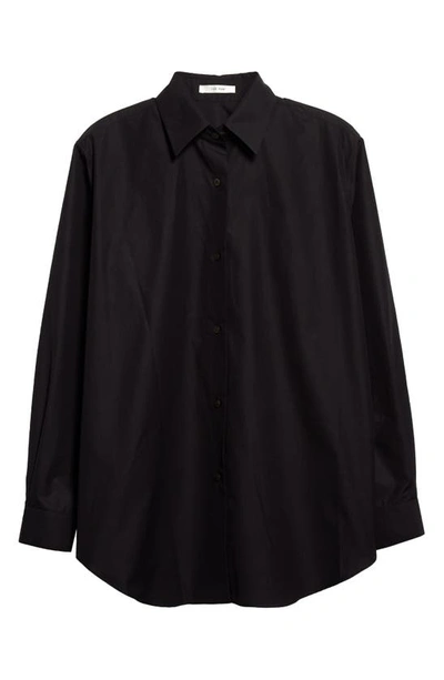 Shop The Row Blaga Long Sleeve Cotton Poplin Button-up Shirt In Black