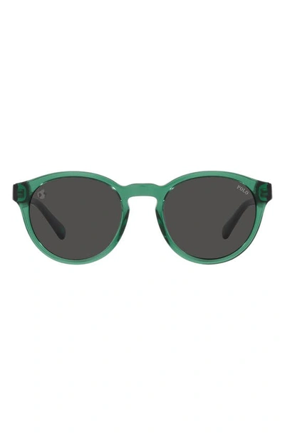 Shop Polo Ralph Lauren 51mm Round Sunglasses In Green