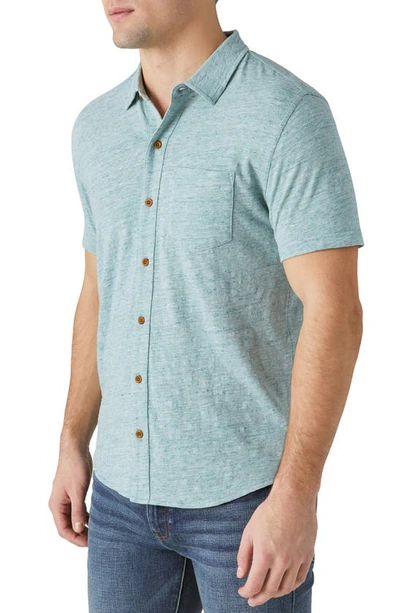 Lucky Brand Short Sleeve Button-up Shirt In Sagebrush Green
