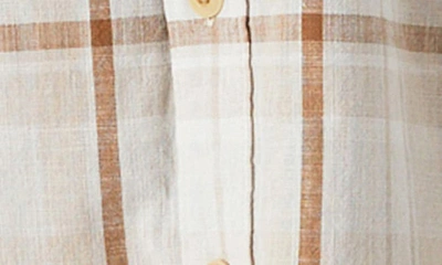 Lucky Brand Plaid Short Sleeve Cotton Button-up Workwear Shirt In Beige Multi