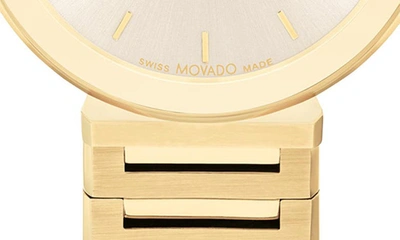 Movado Women's Bold Horizon Swiss Quartz Ionic Plated Light Gold-tone 2 Steel Watch 34mm In Beige