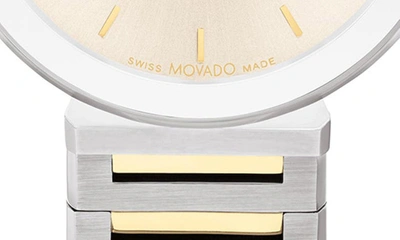 Shop Movado Horizon Bracelet Watch, 34mm In Beige