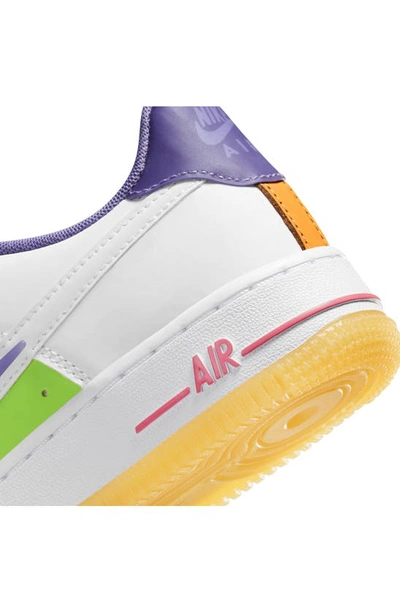 Shop Nike Kids' Air Force 1 Lv8 Sneaker In White/ Purple/ Sundial/ White
