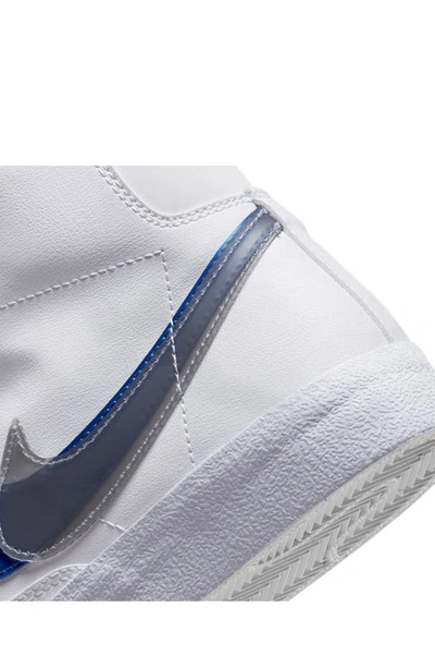 Shop Nike Kids' Blazer Mid Next Nature Sneaker In White/ Royal/ White/ Black