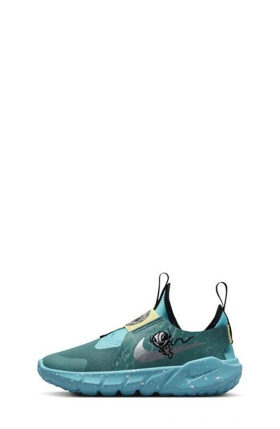 Shop Nike Kids' Flex Runner 2 Slip-on Sneaker In Teal/ Blue/ Lemon/ Chrome