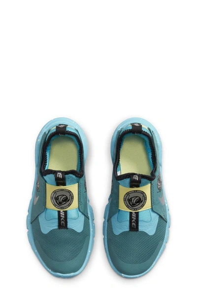 Shop Nike Kids' Flex Runner 2 Slip-on Sneaker In Teal/ Blue/ Lemon/ Chrome