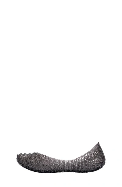 Mini Melissa Campana Zigzag Flat In Black/black
