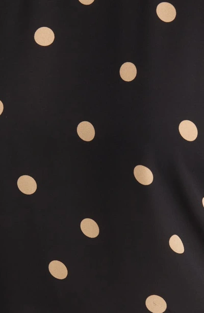 Anne Klein Plus Size Dot-print Bateau-neck Short-sleeve Blouse In Anne Black/ Latte