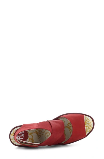 Shop Fly London Yuba Platform Wedge Sandal In Lipstick Red Cup